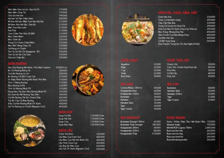 Menu - Nhà Hàng Cá Bay – View Biển