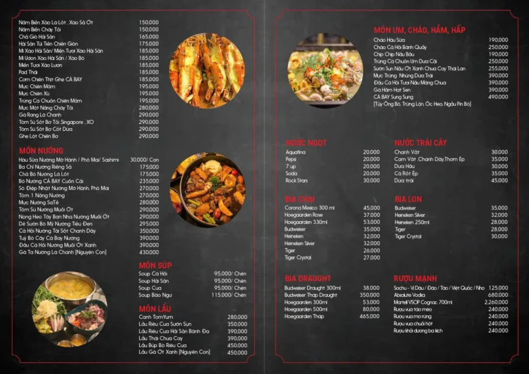 Menu - Nhà Hàng Cá Bay – View Biển